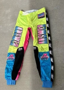 ANSWER RACING Motocross Pants Men's size 32 Blue Pink Yellow White Black - Picture 1 of 9