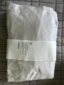 Crate & Barrel  400 Thread Count Sateen Ivory King Sheet Set New $160 - Picture 1 of 2
