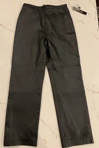 NEW Woman’s Black Leather Pants By Style & Co Size 8 Winter Garden Collection - Picture 1 of 11
