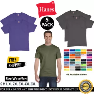 Hanes kurzärmeliges T-Shirt Erwachsene Essential | 5280 | 5er-Pack - Bild 1 von 44