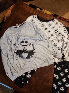Jack Skellington Sleepwear  Disney Nightmare Before Christmas 3 Peice Set L14-16 - Picture 1 of 10