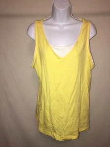 danskin now women''s tank yellow/white XL 16/18 - Picture 1 of 3