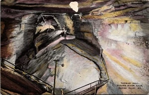 Thomas Hall Hidden River Cave Horse Cave KENTUCKY LINEN POSTCARD B8 - Picture 1 of 2