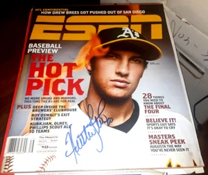 Huston Street Oakland Athletics As SIGNED ESPN MAGAZINE COA NO LABEL AUTOGRAPHED - Afbeelding 1 van 1