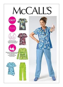McCalls Easy SEWING PATTERN M6473 Misses/Womens Scrubs Pants & Tops - Picture 1 of 9