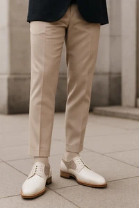 Handmade Men Off White Crocodile Leather Lace Up Derby Dress Shoes, Office Shoes - Picture 1 of 5