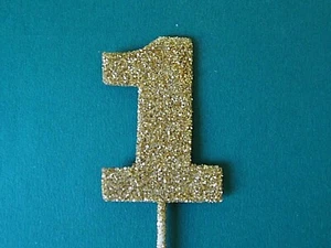 1 GLITZER Deko Spieß GOLD zum 1. Geburtstag, Jahrestag, Jubiläum - Verpackung - Bild 1 von 7