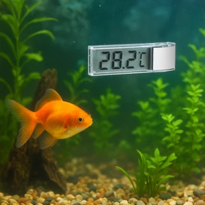 Digital Water Aquarium Thermometer LCD Fish Tank Electronic Reptile Gauge Meter - Picture 1 of 13
