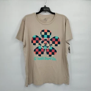 O'Neill Tide Cotton Flower Puzzle Crewneck Oversized T-Shirt Small Womens NWT - Picture 1 of 9