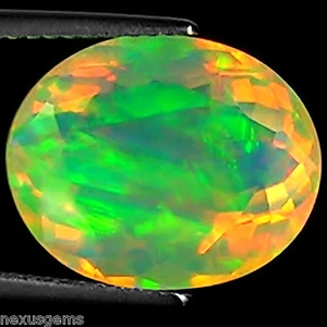 Piedra preciosa de ópalo facetado etíope natural de 6,17 quilates corte ovalado multicolor - Imagen 1 de 6