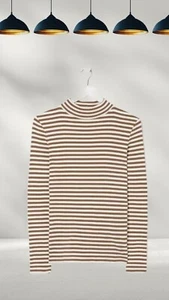 Ex Fat Face Women’s Long Sleeve Selina Jewel Bloom Top in Tan - Picture 1 of 3