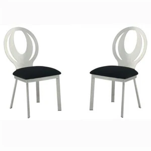 Furniture of America Myer Stainless Steel Dining Chair in Silver (Set of 2) - Picture 1 of 9