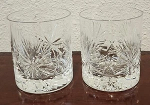 Star of Edinburgh Whisky Becher geschliffenes Kristall 2er Set Höhe ist 3 11/16" - Bild 1 von 2