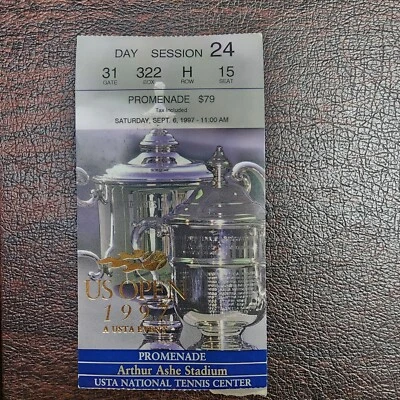 1997 US OPEN TENNIS TICKET SEPT 6 RARE DAY SESSION 24 FLUSHING QUEENS NY A ASHE  - Image 1 of 2