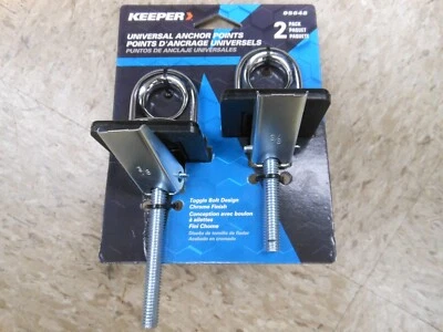 KEEPER UNIVERSAL ANCHOR POINTS 5648 TOGGLE BOLT DESIGN CHROME FINISH 2PK - Image 1 of 3