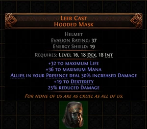 💥Path Of Exile 2💥Dawn Of The Hunt💥Helmet💥Leer Cast Hooded Mask - Picture 1 of 1