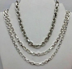 Sterlingsilber 0,925 italienische 5 mm 5,5 mm 7,5 mm Belcher Kette 20"" 22"" 24"" Halskette - Bild 1 von 2