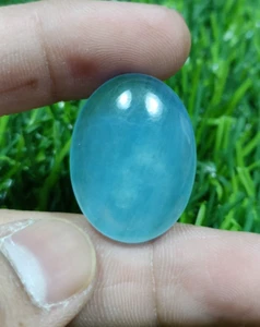 GF Aquamarine Cabochone Blue Gemstones Beautiful Gemstone 26X19X7 MM - Picture 1 of 6