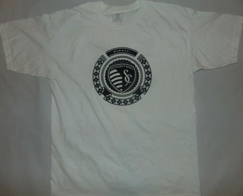 Kansas City Sporting MLS Soccer Short Sleeve Mens Shirt White Adidas Size Large Cover