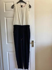 LADIES TED BAKER BLACK/WHITE (IVORY) JUMPSUIT SIZE 3 (UK 12) LITTLE WORN - Picture 1 of 5