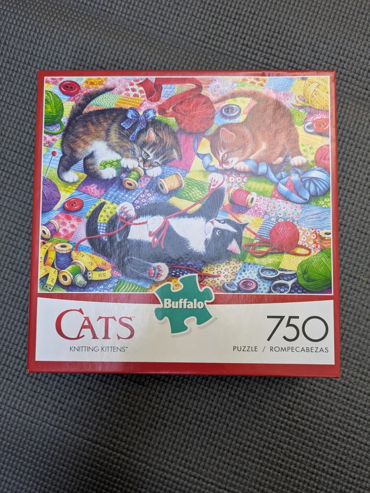 Buffalo Games Tejer Gatitos 750 PC Rompecabezas Gatos Colección 24x18 Tejido Foto 1 de 1