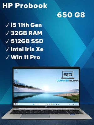 HP Probook 650 G8 i5-1145G7 32GB RAM 512GB SSD Intel Iris 15,6" FullHD Backlight - Bild 1 von 4