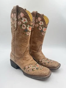 Cavender’s Damen-Westernstiefel Blumenstickerei eckige Zehenpartie Größe 7 B - Bild 1 von 9
