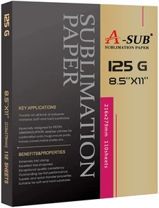 A-SUB Sublimation Paper 8.5'' X 11'' for EPSON ME Seriesricoh GX Series and S... - Picture 1 of 7