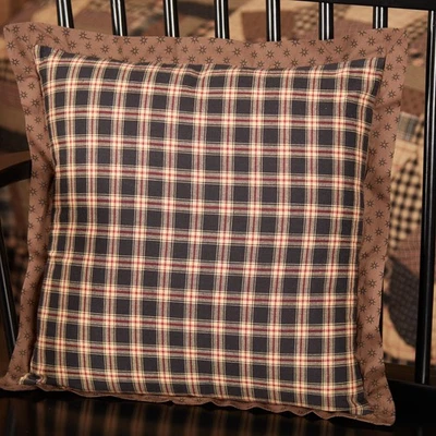 Primitive 16"x16" Pillow Black Bingham Star Cotton Bedroom Decor VHC Brands - Image 1 of 4