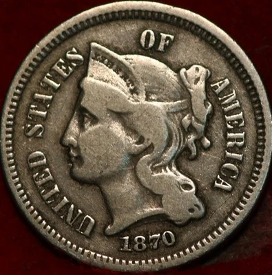 1870 Philadelphia Mint Three Cent Coin - Image 1 of 2