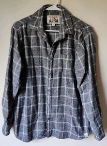 Free Planet Window Pane Button Down Flannel Shirt Mens Gray/White/Black Size XL - Picture 1 of 7