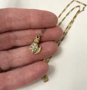 1928 Cat Necklace Dainty Rhinestones - Picture 1 of 2