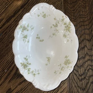 RARE Antq Theodore Haviland Limoges France Green Gray Roses Vegetable Bowl EUC - Picture 1 of 6