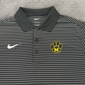 Missouri Tigers Polo Shirt Nike Dri Fit Striped Embroidered Black Men Small - Picture 1 of 10