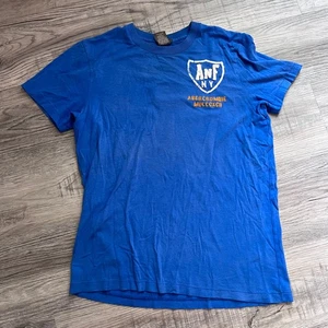 Abercrombie & Fitch Track 6 T-Shirt Muscolare Uomo Taglia Media Blu Cotone Pesante - Foto 1 di 7
