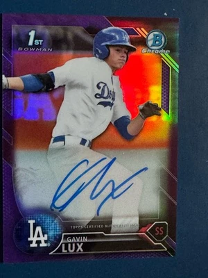 2016 Bowman Draft Chrome Gavin Lux Purple Refractor 126/250 - Image 1 of 4