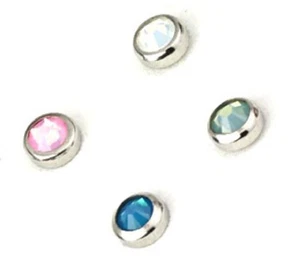 Flat Bottom Opalite Gem Dermal Anchor Top Assorted Package Set of 4 5mm - Picture 1 of 1