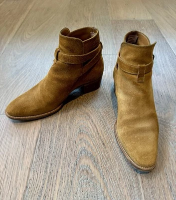 Botas al tobillo YSL Saint Laurent Jodhpur para mujer envolventes camel correa al tobillo talla 35,5 Foto 1 de 4