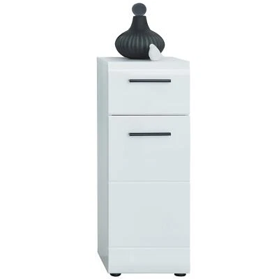 - Skin - Standschrank - Weiß/Weiß Hochglanz - Badschrank mit 1 Schublade und ... - Bild 1 von 4