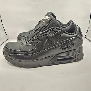 Nike Air Max 90 PS Triple Black Casual Athletic Sneakers Kids 3Y CD6867-001 - Picture 1 of 9