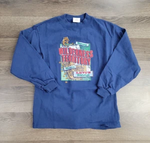 Rare Vintage 90s Levis Shirt Boys Size 5 Long Sleeve Nature Graphic USA Made - Picture 1 of 12