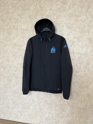 Adidas Olympique Marseille Mens Jacket Black Windbreaker Cover