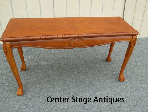 62403 Oak Claw foot Console Table Hall Stand Sideboard Server Cover