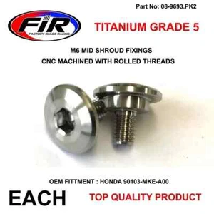 6mm RAD SHROUD BOLTS HONDA CRF450 CRF250 R PK 2 TITANIUM OEM REF: 90103-MKE-A00 - Bild 1 von 3
