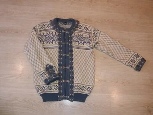 Damen Herren Dale of Norway grau reine Wolle Pullover Strickjacke Gr. M 50 nordische Spange - Bild 1 von 4