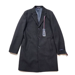 Tommy Hilfiger Addison Trim Fit Overcoat Mens Medium 38R Indigo Blue Wool $395 - Picture 1 of 6