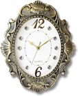14 Inch Oval Rustic Wall Clock, Wall Clocks Battery Operated, Country Style Sile