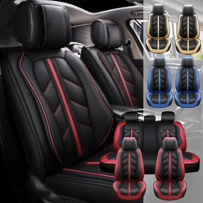 For BMW Car Seat Cover Full Set 5Seat Leather Front Rear Thick Protector Cushion - Image 1 of 4