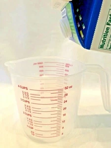4-Cup Plastic Measuring Cup – Easy Pour, Large Capacity, Kitchen Essential – NEW - Picture 1 of 6