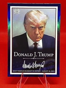 TRUMP 2024 Card | Donald Trump Refractor Card - Famous Mugshot from 8/24/23 - Picture 1 of 3